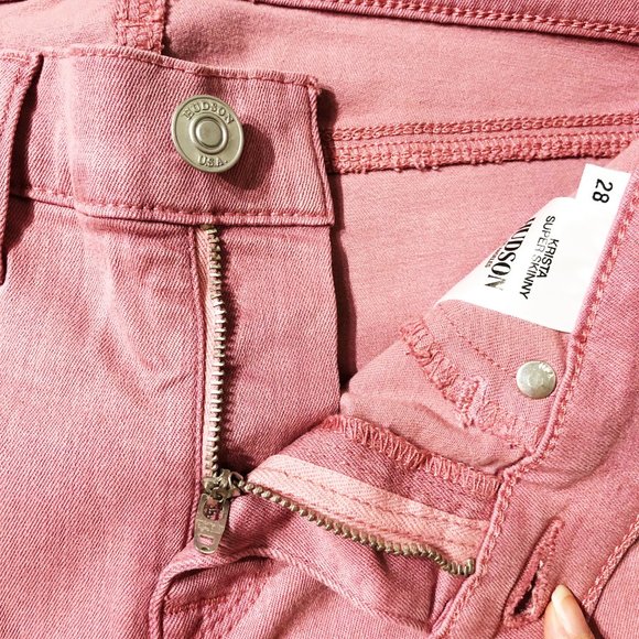 NEW HUDSON Krista Ankle Skinny Stretch Jeans Rose - Picture 9 of 14
